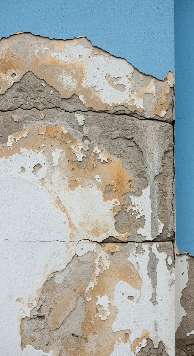 house wall that has stucco water damages