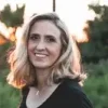 a blond woman outdoors
